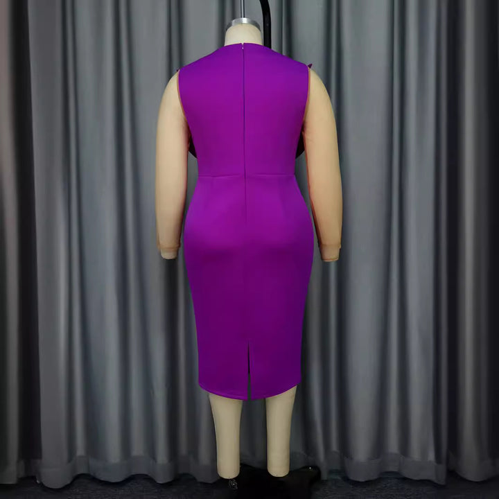 Damen Etuikleid mit floralem Design und transparenten Ärmeln Mirla-Eva Jonsson