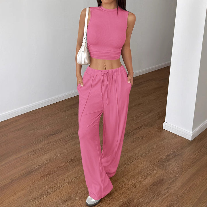 Damen Fashion Crop Top med lösa byxor Mirla-Eva Jonsson