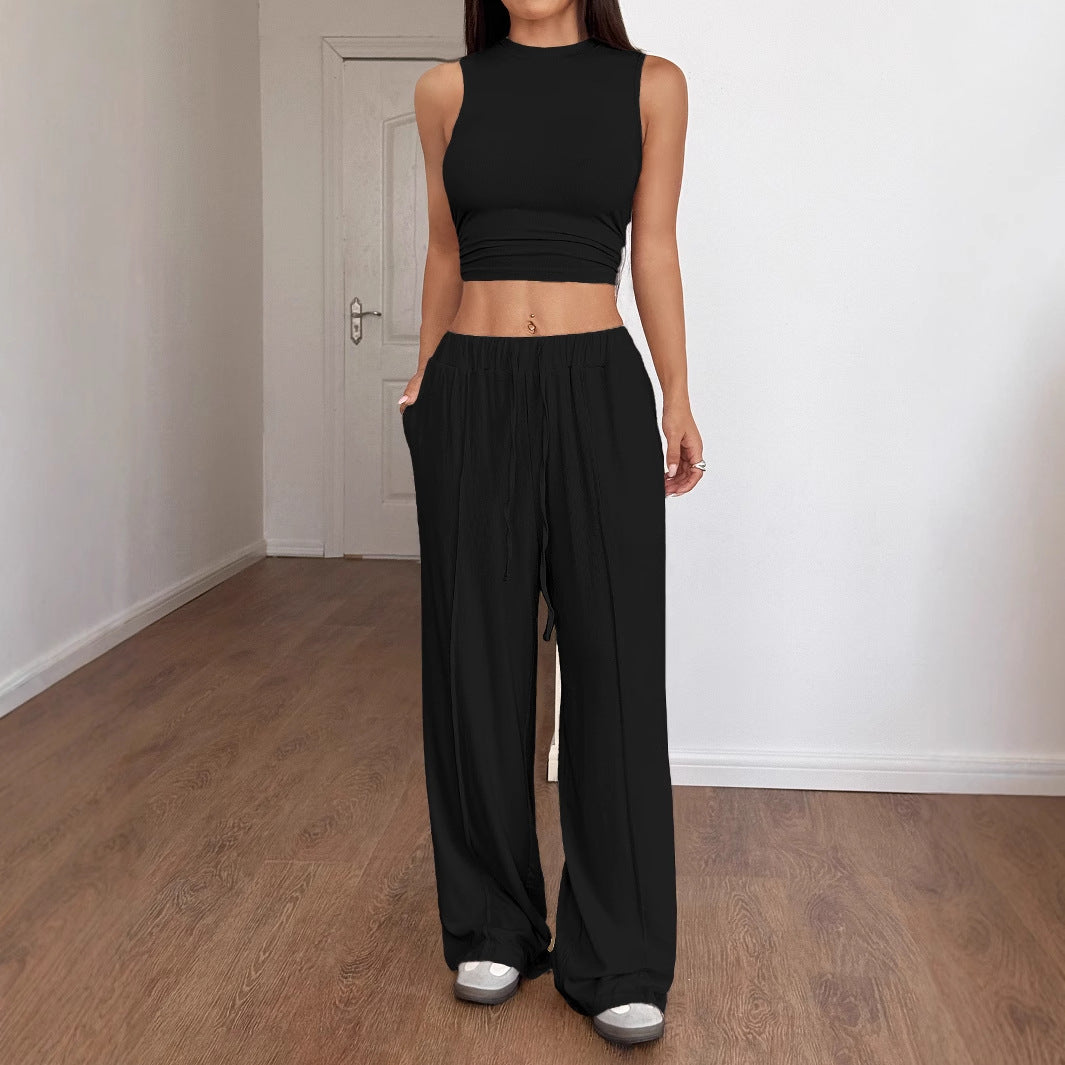 Damen Fashion Crop Top med lösa byxor Mirla-Eva Jonsson