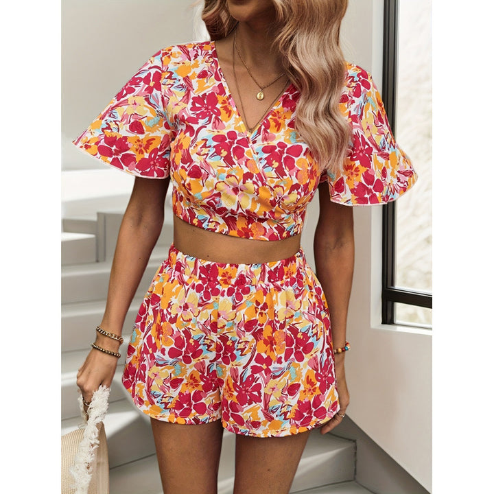 Damen Fashion Flower Set mit offenem Rücken und kurzen Ärmeln Mirla-Eva Jonsson