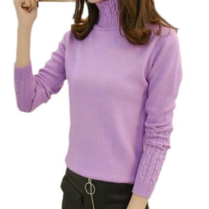 Damen Feinstrickpullover mit hohem Kragen und Zopfmuster Mirla-Eva Jonsson