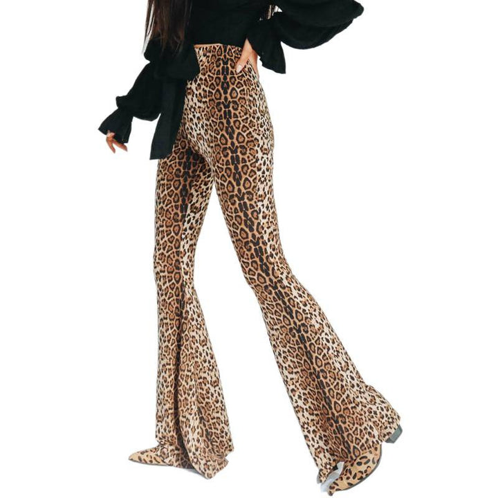 Damen Flared Jeans med stiligt leopardmönster Mirla-Eva Jonsson
