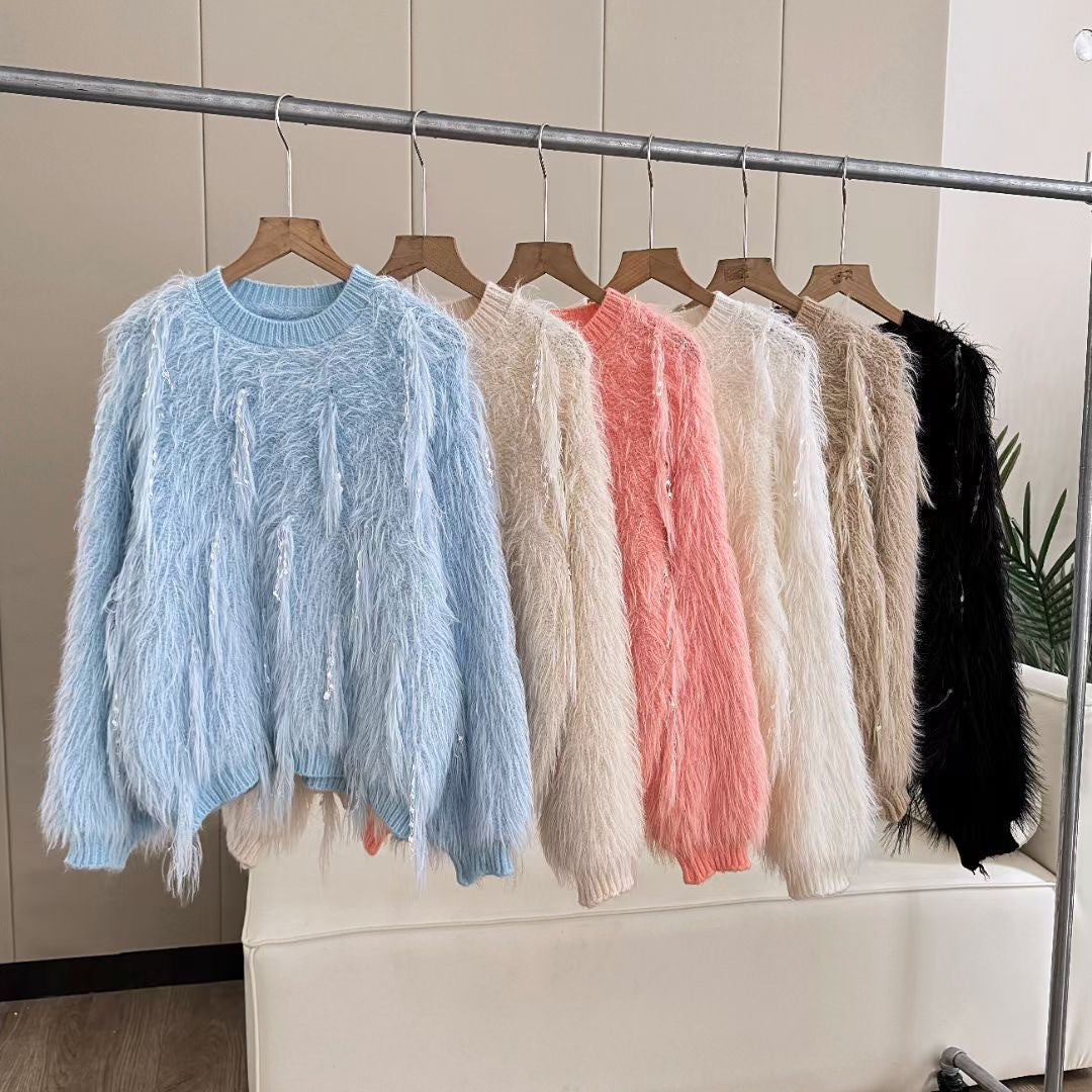 Damen Flauschiger Strickpullover mit einzigartigen Details Mirla-Eva Jonsson
