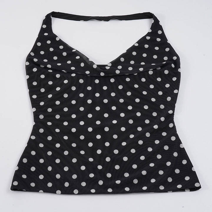 Damen Freizeit Top mit verspieltem Polka-Dots-Muster und modernem V-Ausschnitt Mirla-Eva Jonsson