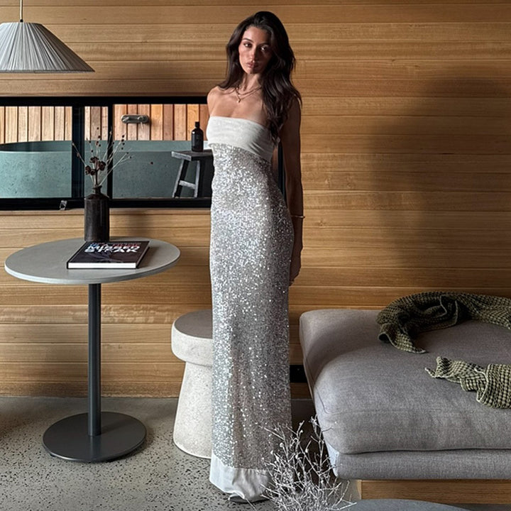Damen Glamouröses Abendkleid mit schimmernden Pailletten und figurbetonter Silhouette Mirla-Eva Jonsson