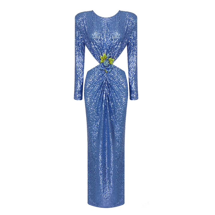 Damen Glamouröses Abendkleid mit schimmernden Pailletten und innovativen Drapierungsdetails Mirla-Eva Jonsson
