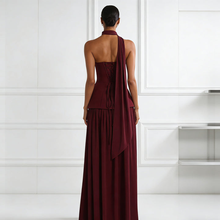 Damen Glamouröses Abendkleid mit schulterfreiem Design und exquisite Drapierung Mirla-Eva Jonsson
