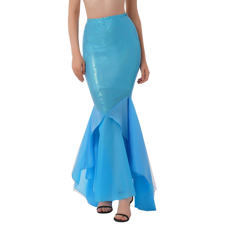 Damen Glamourous Evening Skirt with Shimmering Sequin Top and Flowing Tulle Hem Mirla-Eva Jonsson