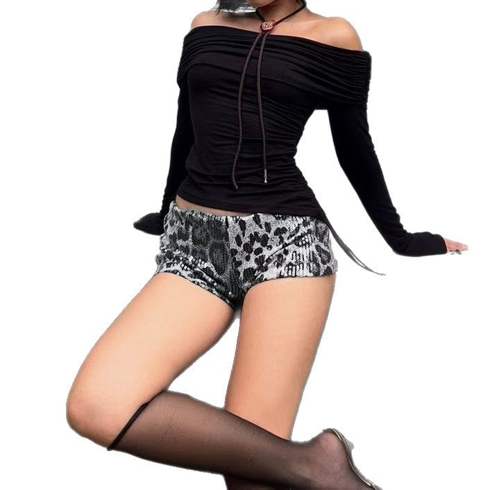 Damen Glitterande Djurtryck Shorts Mirla-Eva Jonsson