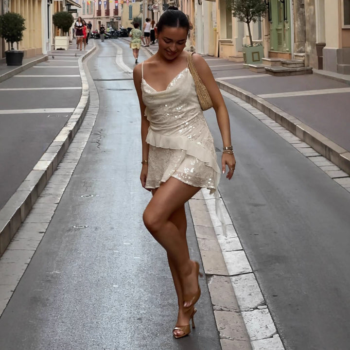 Damen Glitzerndes Partykleid mit Rüschendetails Mirla-Eva Jonsson