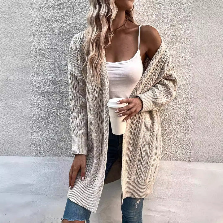 Damen Grobstrick Cardigan med Vid Passform och Strukturerad Look Mirla-Eva Jonsson
