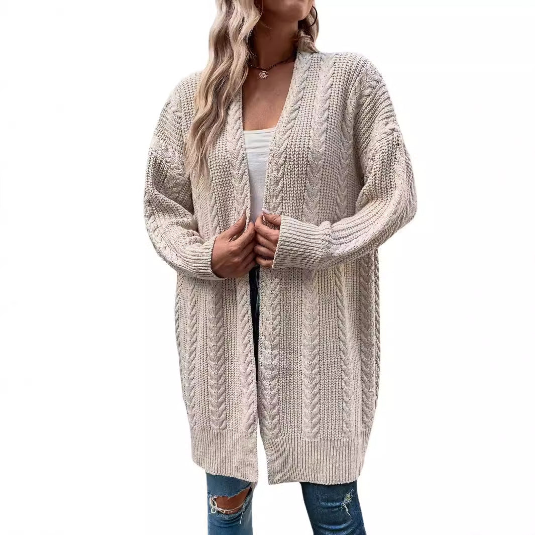 Damen Grobstrick Cardigan med Vid Passform och Strukturerad Look Mirla-Eva Jonsson