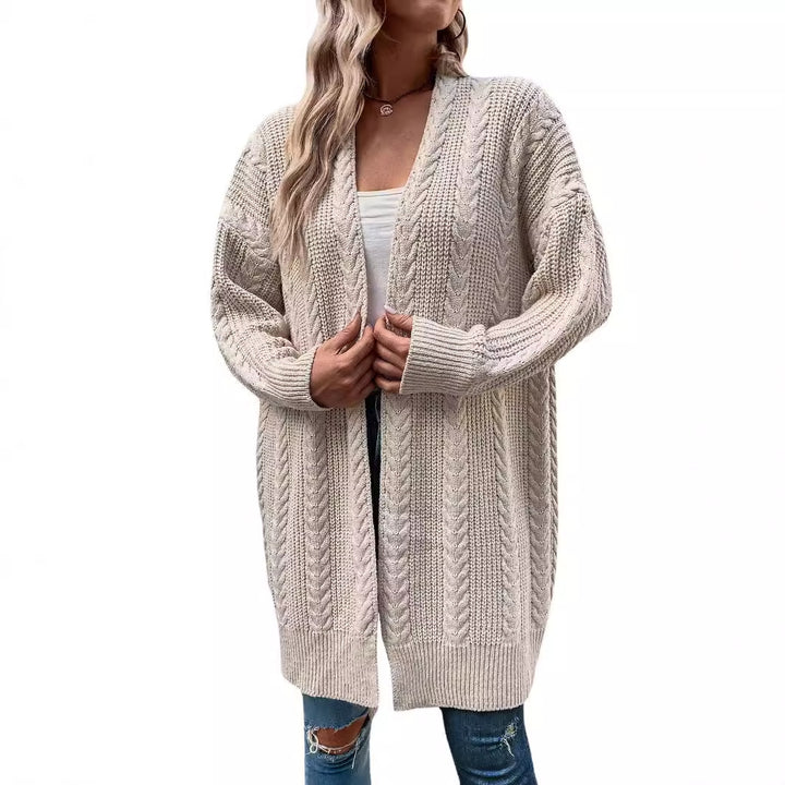 Damen Grobstrick Cardigan med Vid Passform och Strukturerad Look Mirla-Eva Jonsson