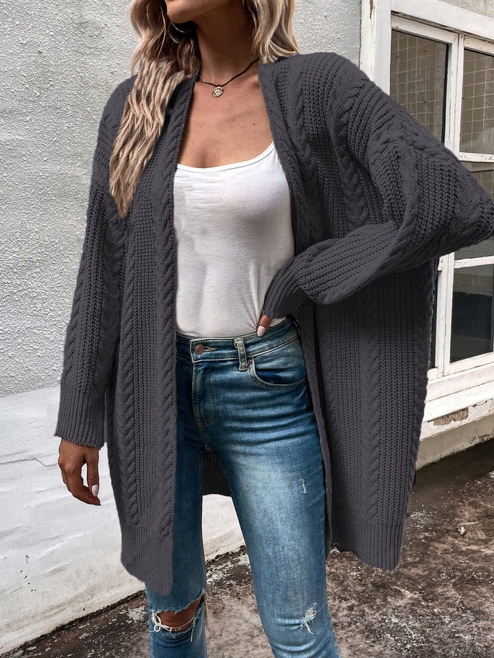 Damen Grobstrick Cardigan med Vid Passform och Strukturerad Look Mirla-Eva Jonsson
