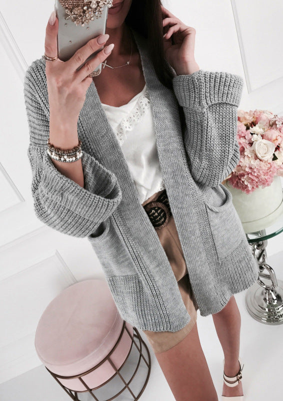 Damen Grobstrick Cardigan mit modischen Details und Taschen Mirla-Eva Jonsson