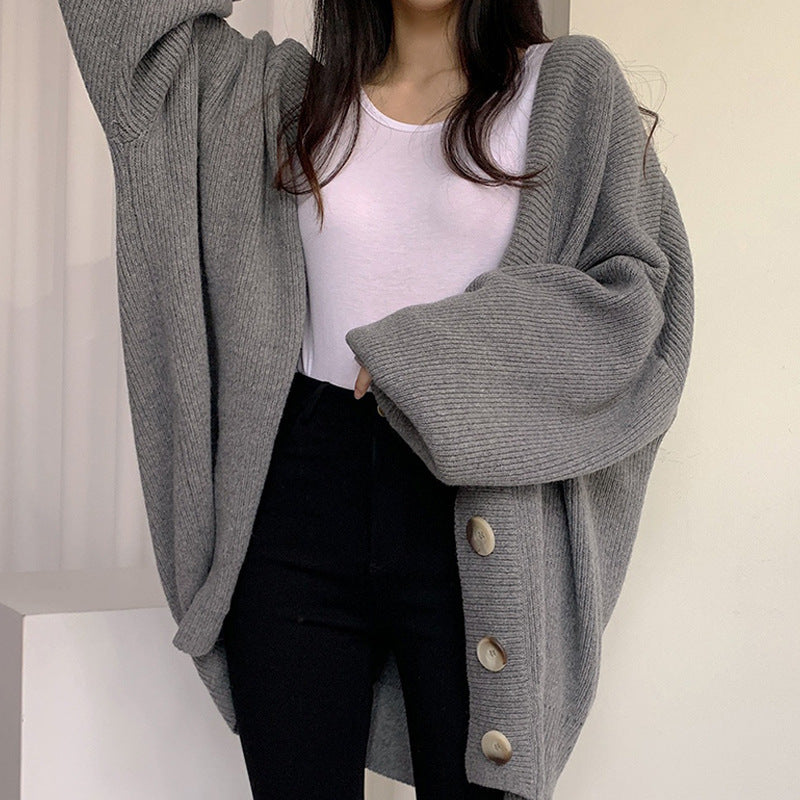 Damen Grobstrick Cardigan mit oversized Schnitt und dekorativen Knöpfen Eva Jonsson-Eva Jonsson