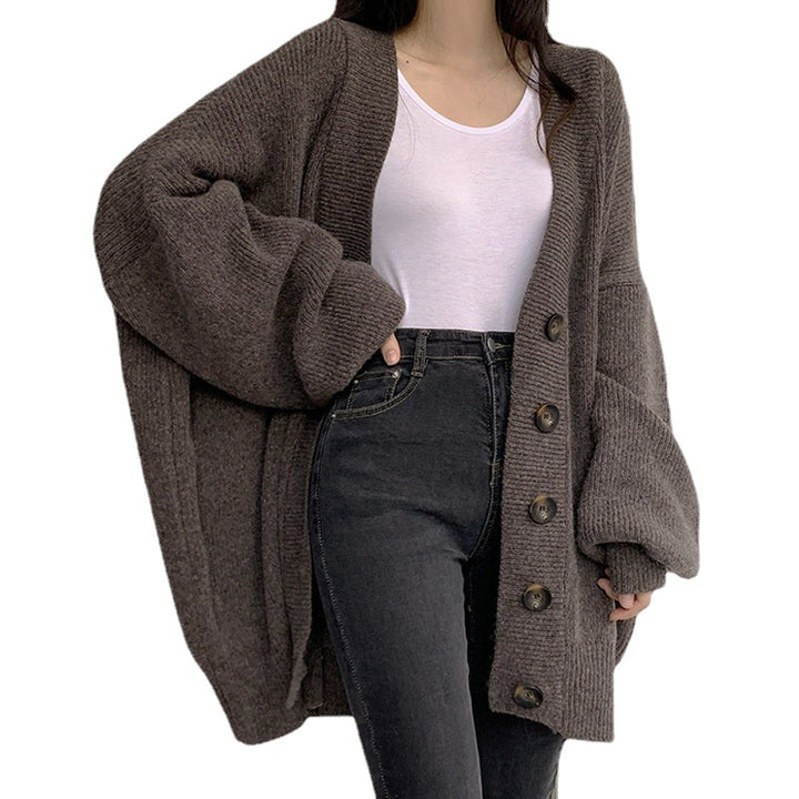 Damen Grobstrick Cardigan mit oversized Schnitt und dekorativen Knöpfen Eva Jonsson-Eva Jonsson