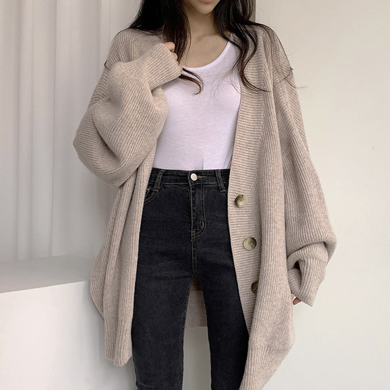 Damen Grobstrick Cardigan mit oversized Schnitt und dekorativen Knöpfen Eva Jonsson-Eva Jonsson