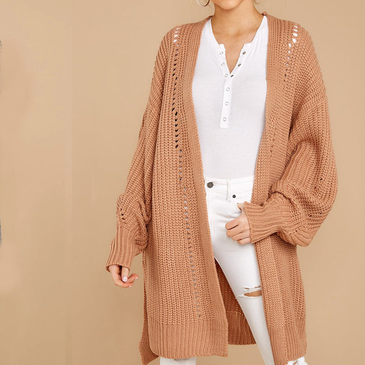 Damen Grobstrick Pullover mit weitem Schnitt und seitlichen Schlitzen Mirla-Eva Jonsson