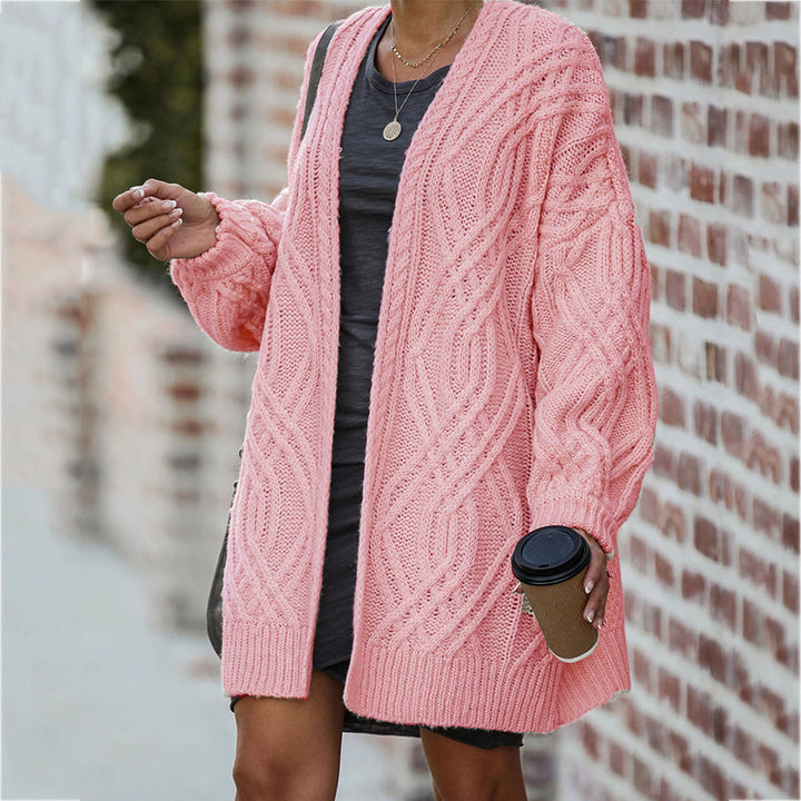Damen Grobstrickcardigan mit elegantem Zopfmuster und lässigem Schnitt Mirla-Eva Jonsson