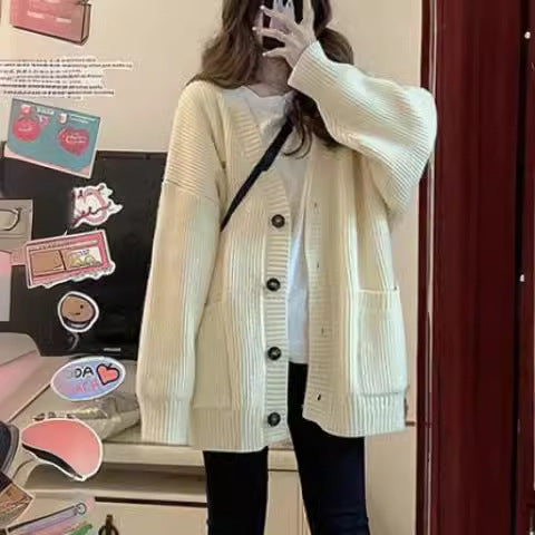 Damen Grobstrickcardigan mit großen Taschen und lässigem Schnitt Mirla-Eva Jonsson