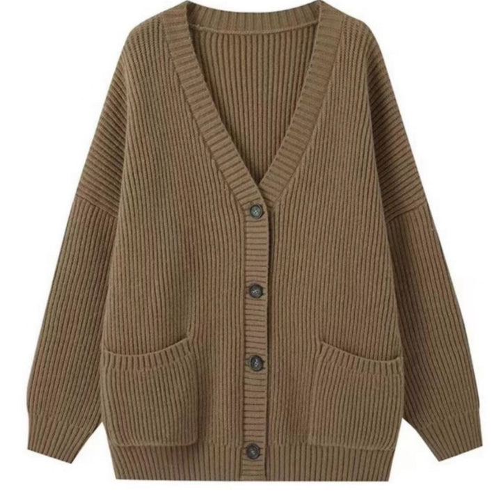 Damen Grobstrickcardigan mit großen Taschen und lässigem Schnitt Mirla-Eva Jonsson