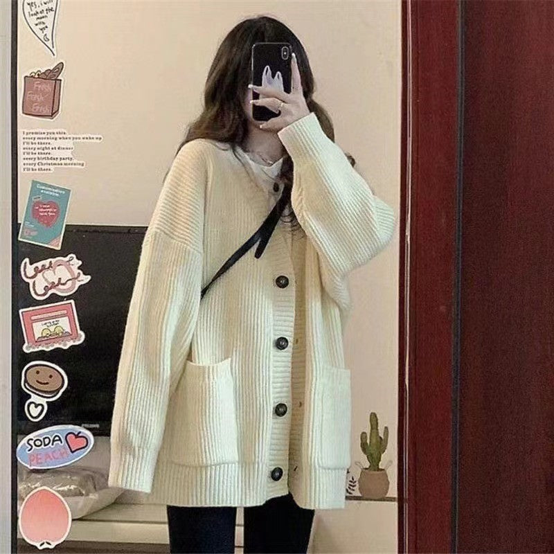 Damen Grobstrickcardigan mit großen Taschen und lässigem Schnitt Mirla-Eva Jonsson