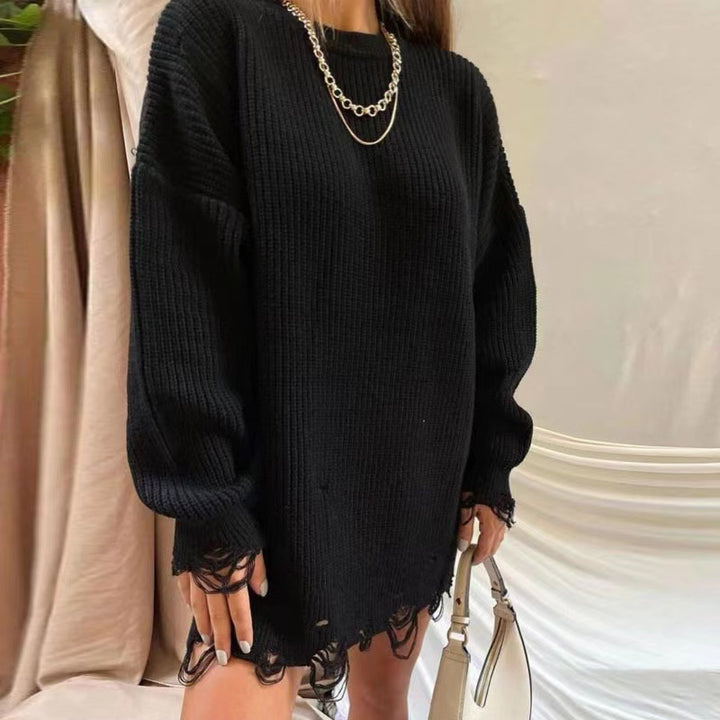 Damen Grobstrickkleid mit lässigem Schnitt und modischen Details Mirla-Eva Jonsson