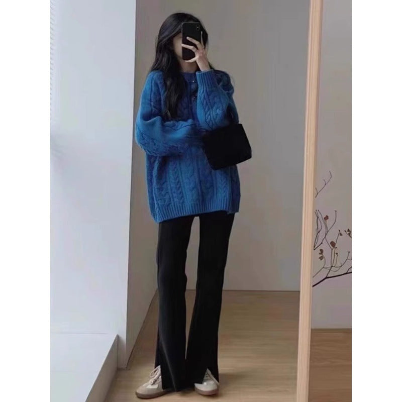 Damen Grobstrickpullover im lässigen Oversized-Stil mit Zopfmuster Mirla-Eva Jonsson