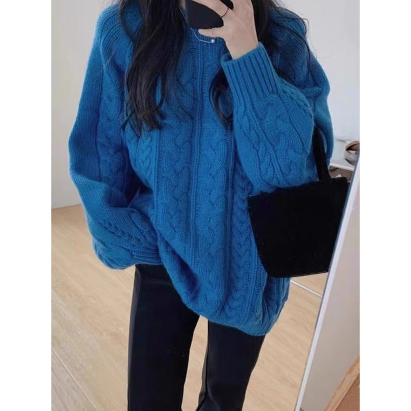 Damen Grobstrickpullover im lässigen Oversized-Stil mit Zopfmuster Mirla-Eva Jonsson