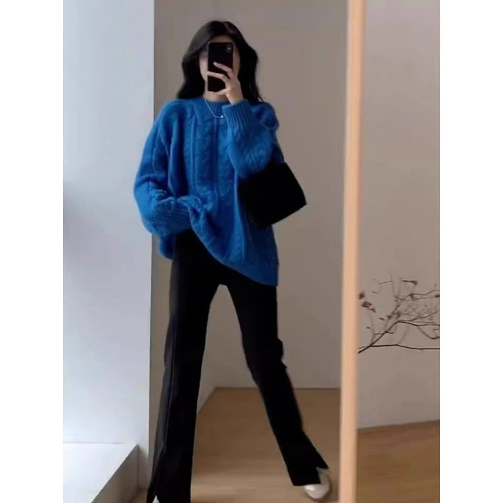 Damen Grobstrickpullover im lässigen Oversized-Stil mit Zopfmuster Mirla-Eva Jonsson