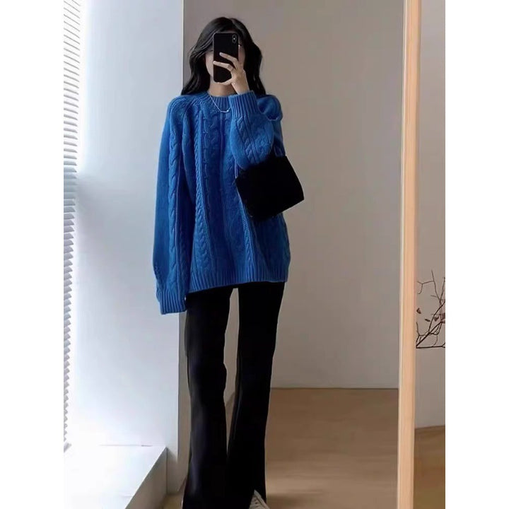 Damen Grobstrickpullover im lässigen Oversized-Stil mit Zopfmuster Mirla-Eva Jonsson