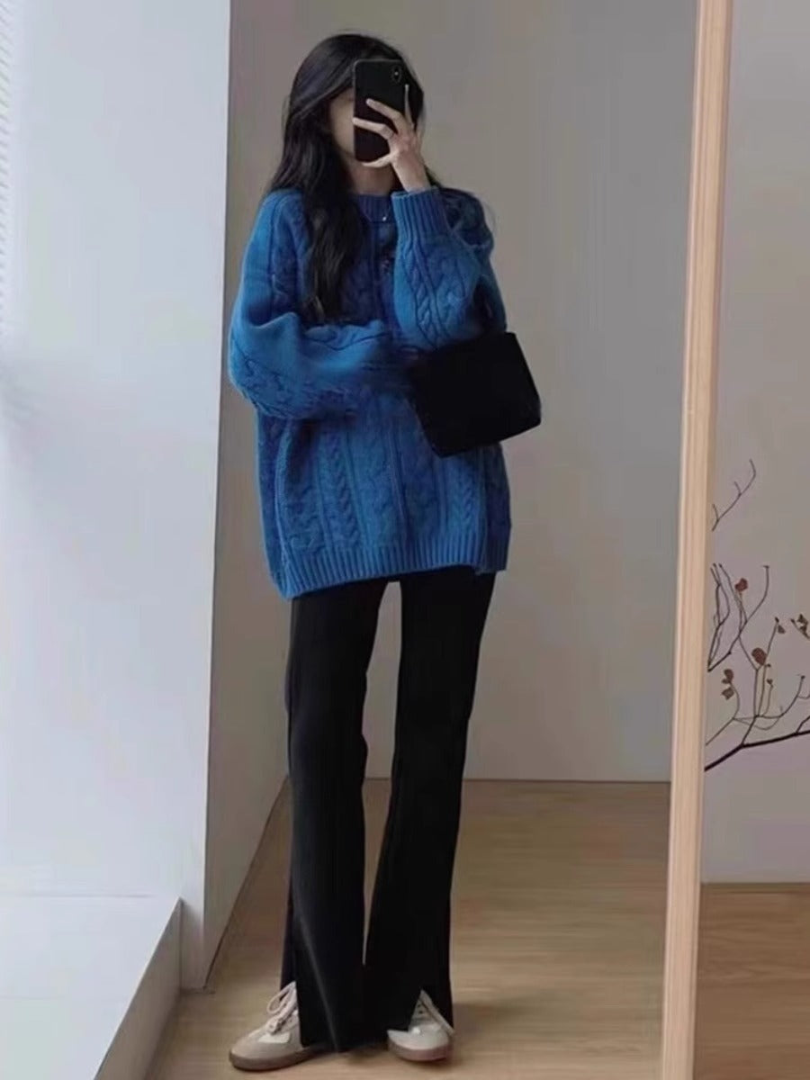 Damen Grobstrickpullover im lässigen Oversized-Stil mit Zopfmuster Mirla-Eva Jonsson