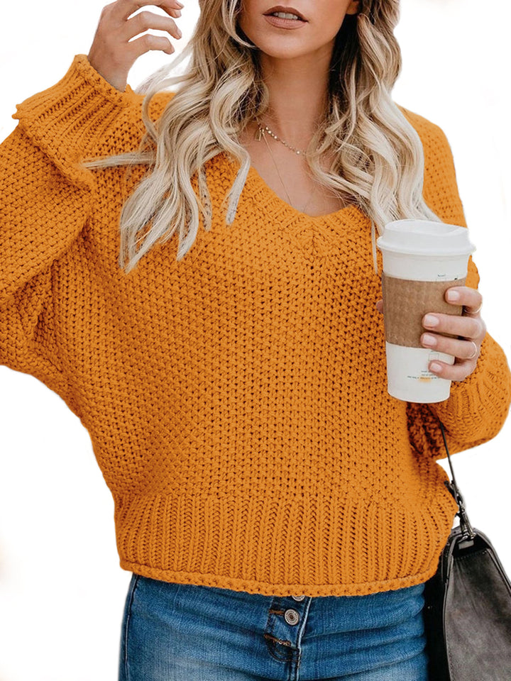 Damen Grobstrickpullover mit V-Ausschnitt und lässiger Passform Mirla-Eva Jonsson