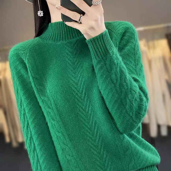 Damen Grobstrickpullover mit Zopfmuster und elegantem Rundhalsausschnitt Mirla-Eva Jonsson