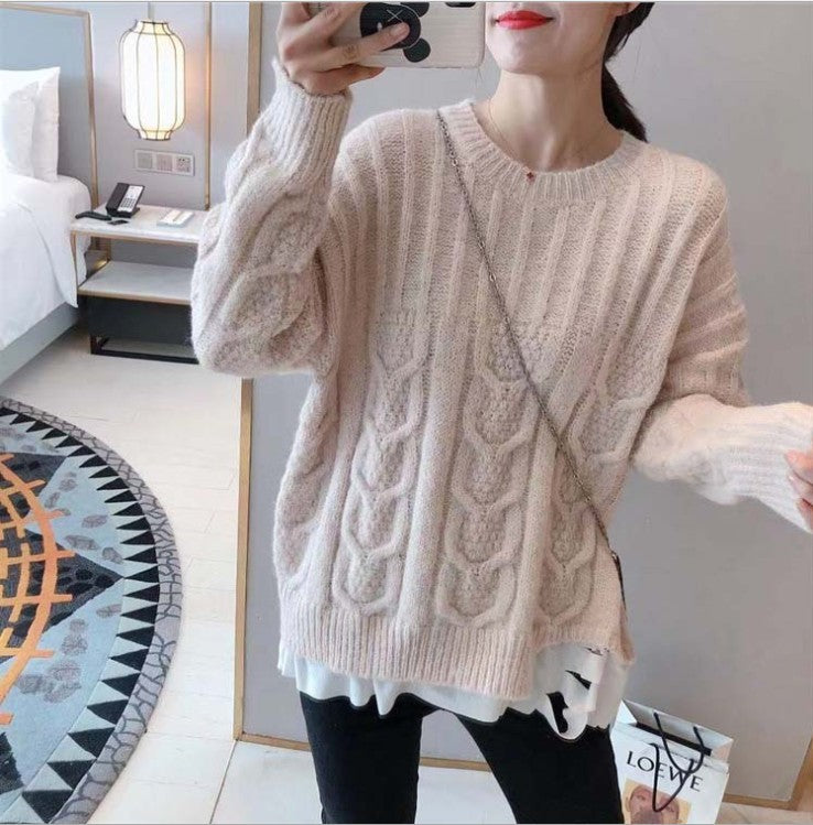Damen Grobstrickpullover mit Zopfstrickmuster und lässigem Schnitt Mirla-Eva Jonsson