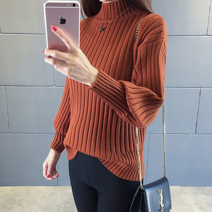 Damen Grobstrickpullover mit hochstehendem Kragen und strukturiertem Design Mirla-Eva Jonsson
