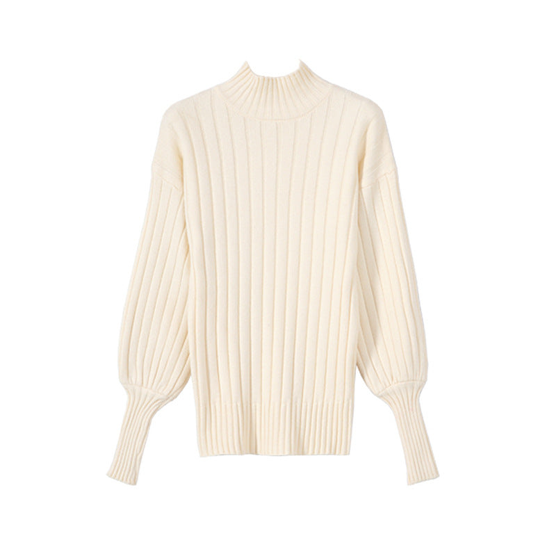 Damen Grobstrickpullover mit hochstehendem Kragen und strukturiertem Design Mirla-Eva Jonsson