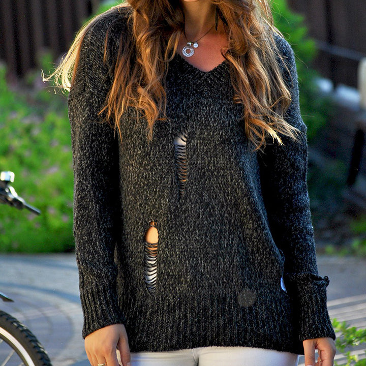 Damen Grobstrickpullover mit innovativem Schnitt und lässigen Details Eva Jonsson-Eva Jonsson