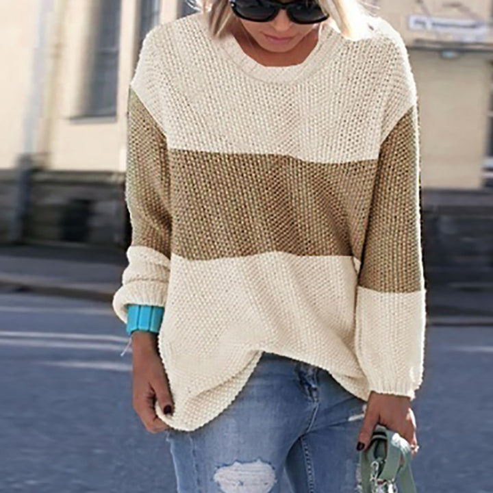 Damen Grobstrickpullover mit lässigem Schnitt und modischem Streifenmuster Mirla-Eva Jonsson