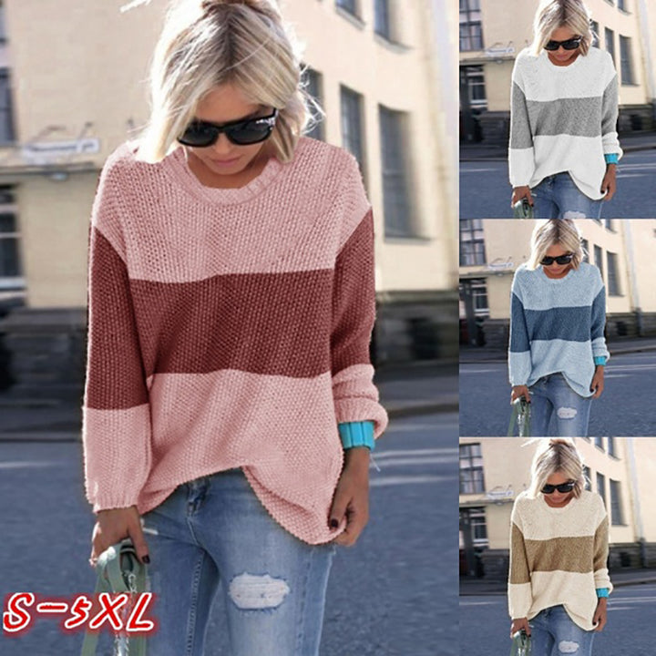 Damen Grobstrickpullover mit lässigem Schnitt und modischem Streifenmuster Mirla-Eva Jonsson