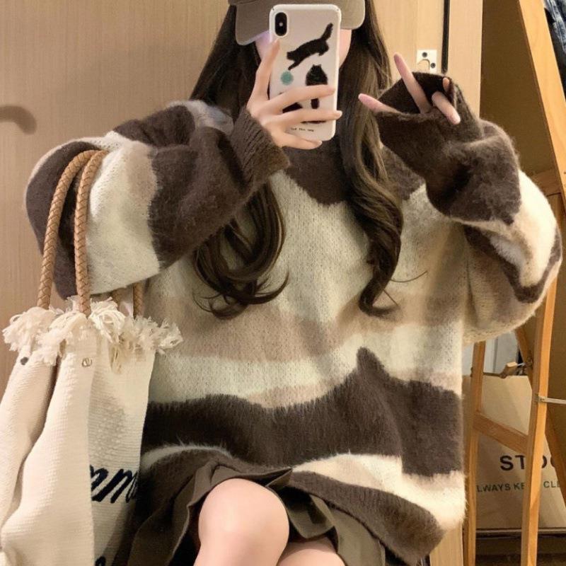 Damen Grobstrickpullover mit modischem Streifenmuster und lässigem Schnitt Mirla-Eva Jonsson