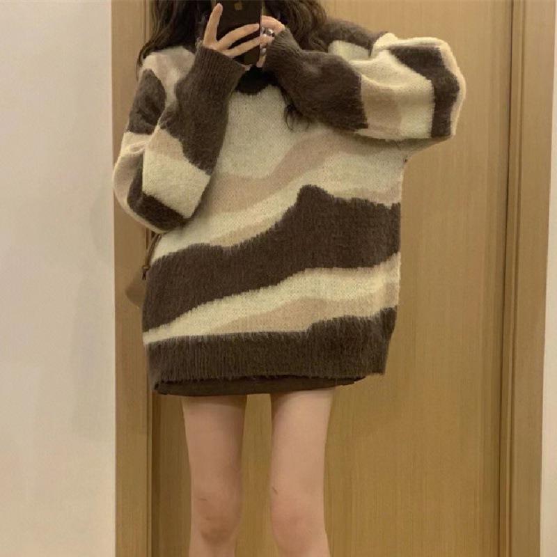 Damen Grobstrickpullover mit modischem Streifenmuster und lässigem Schnitt Mirla-Eva Jonsson
