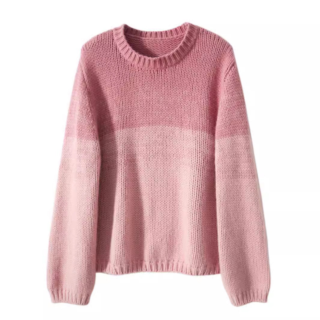 Damen Grobstrickpullover mit sanften Farbverlauf und hohem Kragen Mirla-Eva Jonsson