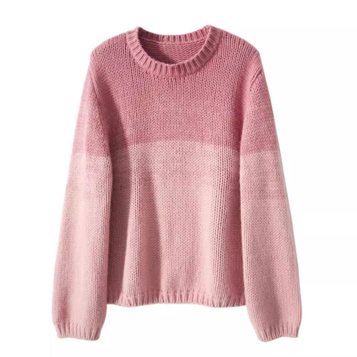 Damen Grobstrickpullover mit sanften Farbverlauf und hohem Kragen Mirla-Eva Jonsson