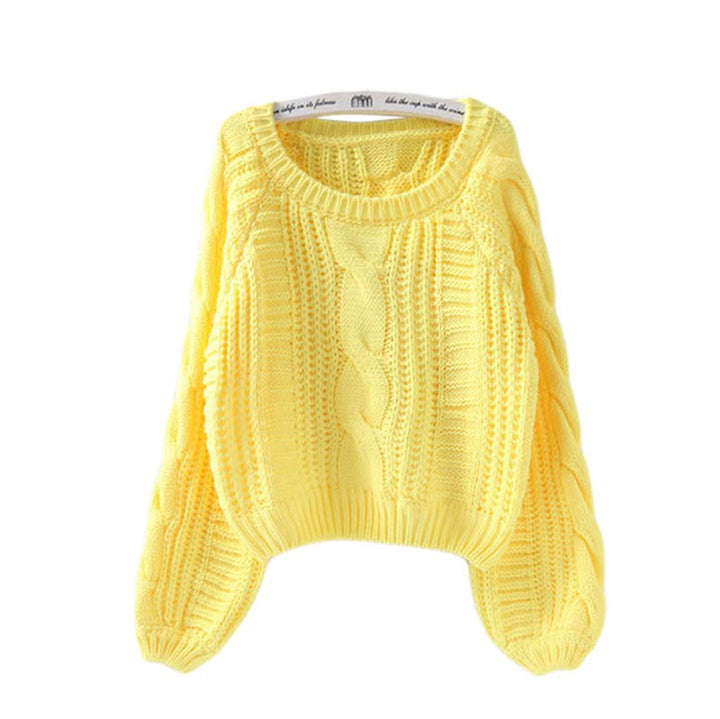 Damen Grobstrickpullover mit voluminösen Ärmeln und Zopfmuster Mirla-Eva Jonsson