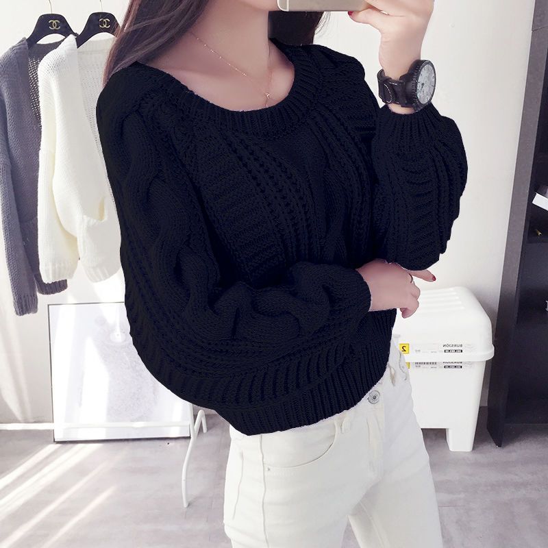 Damen Grobstrickpullover mit voluminösen Ärmeln und Zopfmuster Mirla-Eva Jonsson