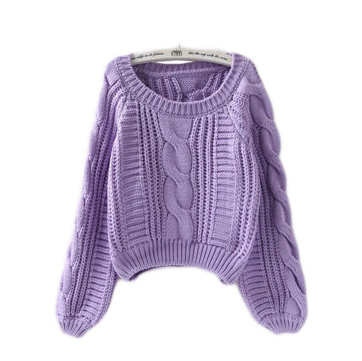 Damen Grobstrickpullover mit voluminösen Ärmeln und Zopfmuster Mirla-Eva Jonsson