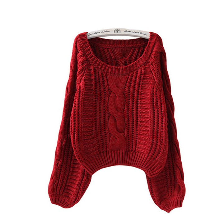 Damen Grobstrickpullover mit voluminösen Ärmeln und Zopfmuster Mirla-Eva Jonsson