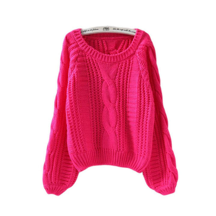 Damen Grobstrickpullover mit voluminösen Ärmeln und Zopfmuster Mirla-Eva Jonsson